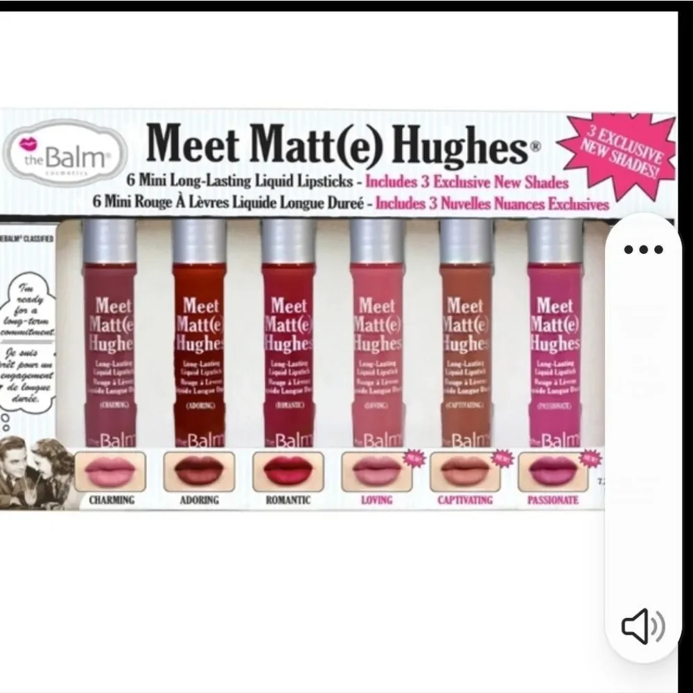 TheBalm Meet‎ Matt(e) Hughes Exclusive 6 Mini Liquid Lipsticks- Volume 3
